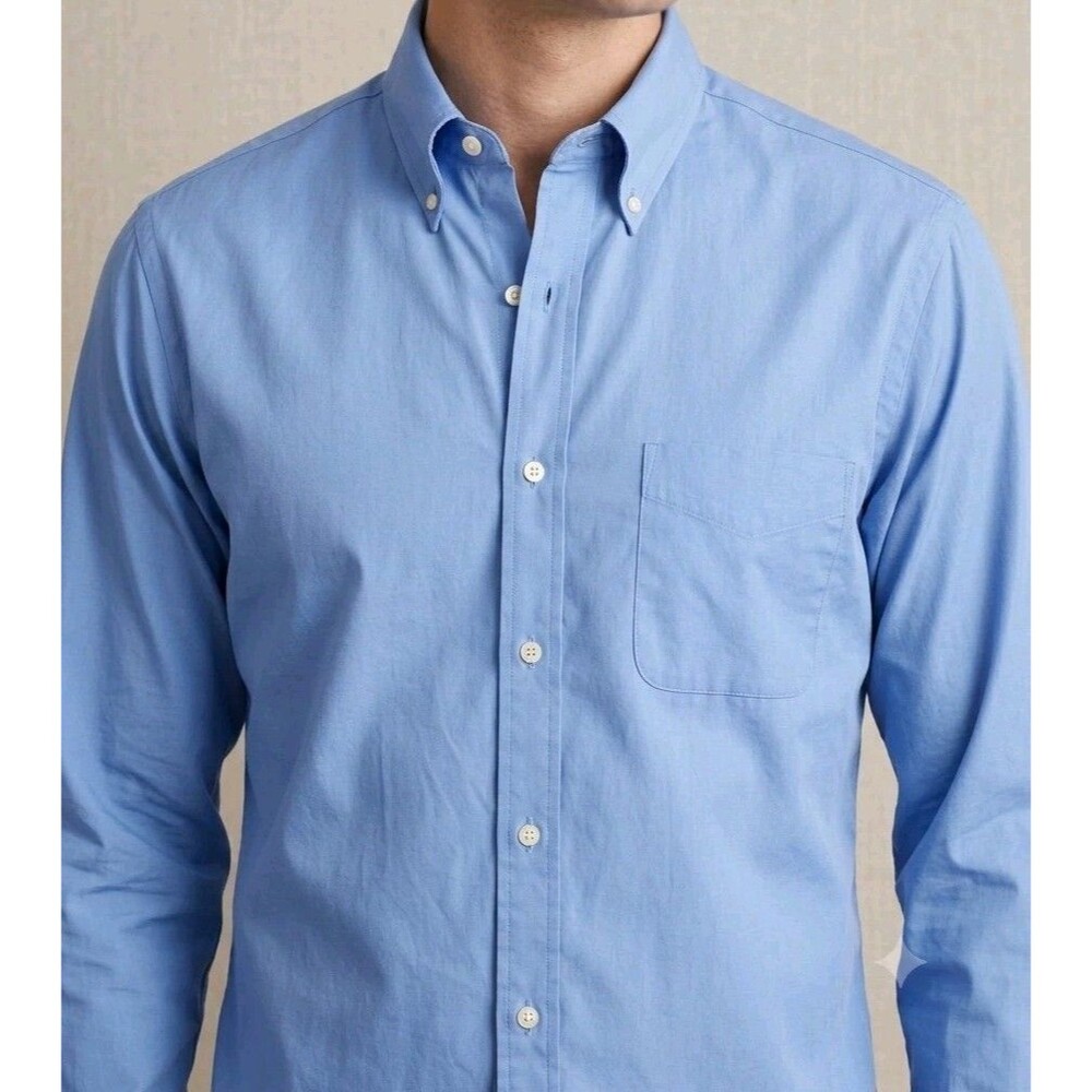 Brooks Brothers Supima Cotton Shirt Men 15.5 34 Light Blue Long Sleeve Regular